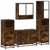 vidaXL Set Mobili da Bagno 4 pz Rovere Fumo in Legno Multistrato