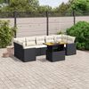vidaXL Set Divani da Giardino con Cuscini 8 pz Nero in Polyrattan