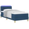 vidaXL Letto a Sorgente LED con materasso Blu 90 x 200 cm Tessuto