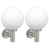vidaXL Lampada da Parete Esterna 2 pcs Argento 28 x 25 x 38 cm