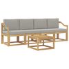 vidaXL Set di divani da esterno 5 pz Bianco e Grigio Chiaro Poliestere