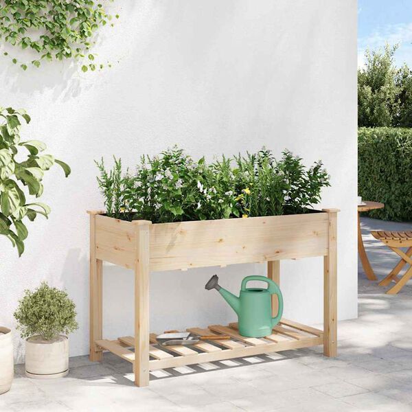 vidaXL Vaso da giardino con lo scaffale Beige 115 x 59 x 76,5 cm