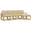 vidaXL Set di divani da esterno con cuscino 5 pcs Bianco e Beige