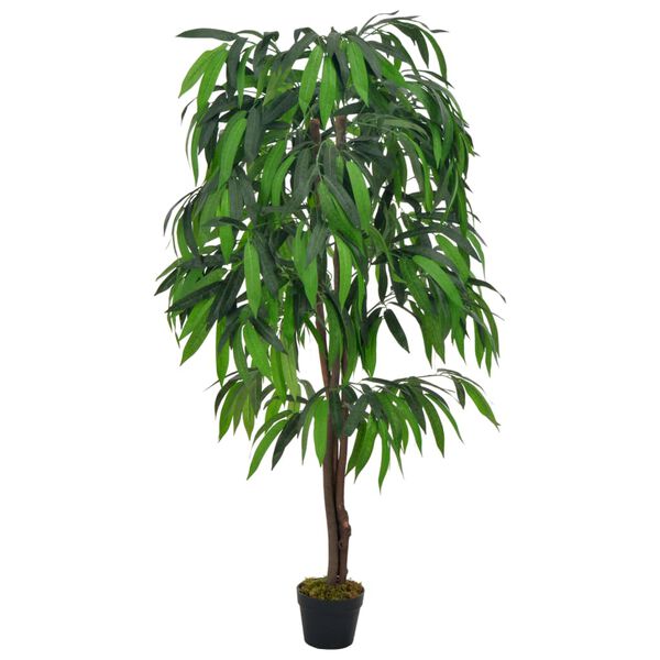 vidaXL Albero di Mango Artificiale con Vaso Verde 140 cm