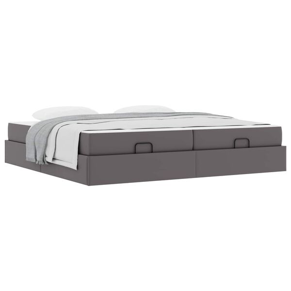 vidaXL Struttura letto con materasso con materasso 2 pcs Grigio PVC