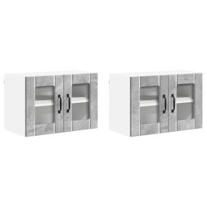 vidaXL Pannello lavastoviglie Lucca 2 pcs Grigio Cemento