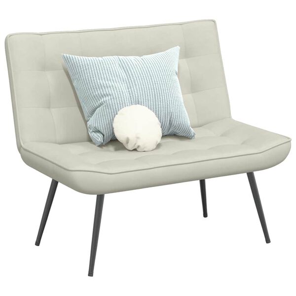 vidaXL Panca Crema 110x74x84 cm in Velluto