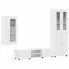 vidaXL Set mobile TV FLORIN 3 pcs Bianco Lucido Legno multistrato