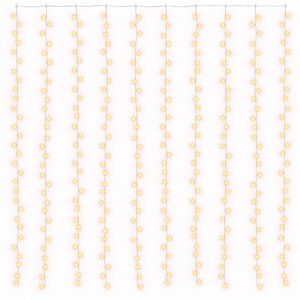 vidaXL Tenda Luci a Ghiaccioli 3x3m 300 LED Bianco Caldo 8 Funzioni