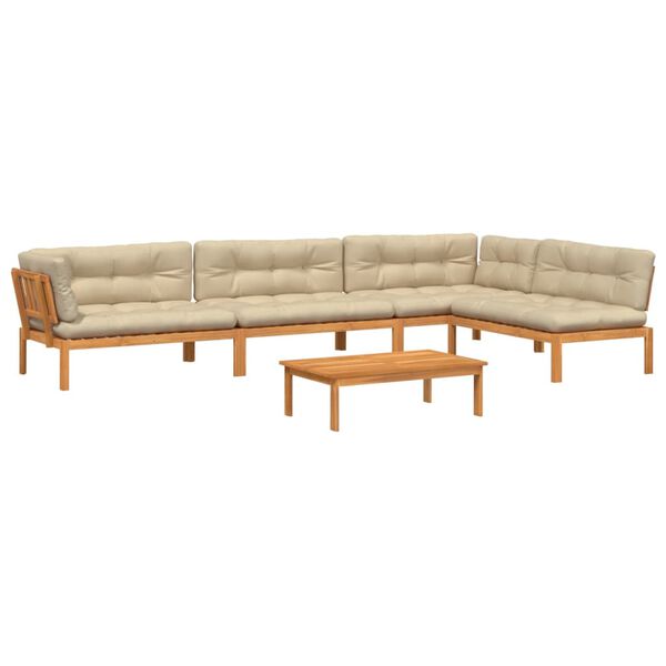 vidaXL Set Divano Pallet Giardino 5pz con Cuscini Massello Acacia