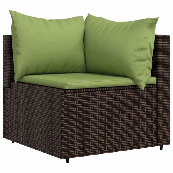 vidaXL Set Mobili da Giardino 3 pz con Cuscini in Polyrattan Marrone