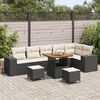 vidaXL Set Divano da Giardino con cuscino 9 pcs Nero polyrattan