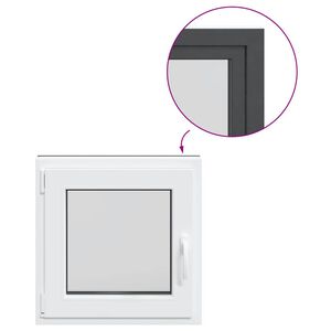 vidaXL Finestra da cantina "RISOR" 50x50 cm anta-ribalta DIN sinistra antracite