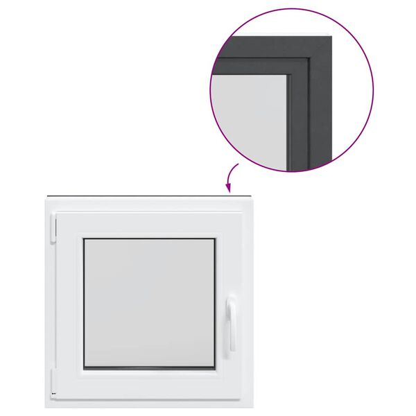 vidaXL Finestra da cantina "RISOR" 50x50 cm anta-ribalta DIN sinistra antracite