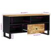 vidaXL Mobile TV 100x33x46cm Legno Massello Mango e Legno Multistrato
