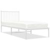 vidaXL Giroletto con Testiera Metallo Bianco 80x200 cm