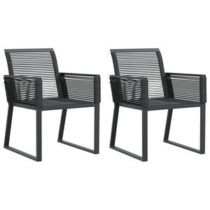 vidaXL Sedie da Giardino Set 2 pz Polyrattan Nero