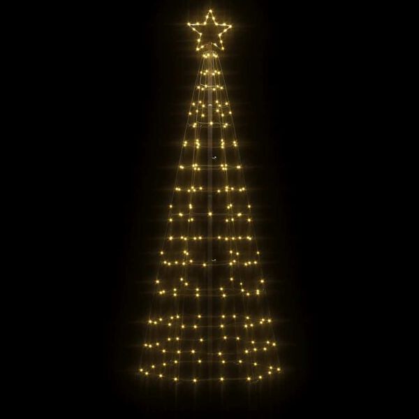 vidaXL Albero di Natale a LED con Punte 220 LED Bianco Caldo 180 cm