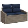 vidaXL Divano da giardino Grigio 123 x 62 x 69cm polyrattan