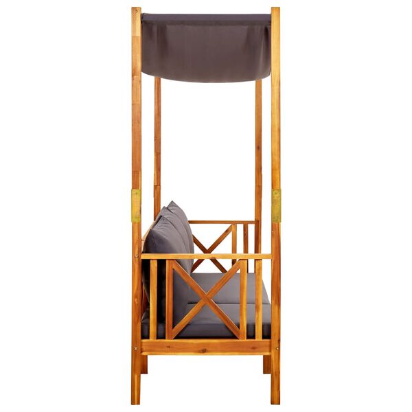 vidaXL Panchina da Giardino con Baldacchino Legno Massello di Acacia