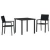 vidaXL Set da Pranzo per Giardino 3 pz Nero