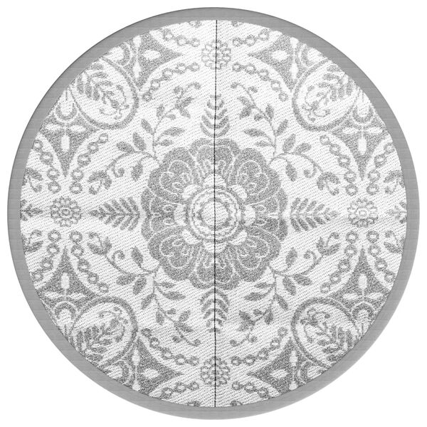 vidaXL Tappeto da Esterno ARAKIL Grigio Chiaro Ø160 cm in PP