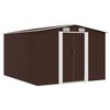 vidaXL Casetta da Giardino 257x298x178 cm in Metallo Marrone