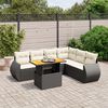 vidaXL Set Divani da Giardino con Cuscini 7pz Nero Polyrattan