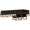 vidaXL Set di divani da esterno con cuscino 8 pcs Naturale e Nero
