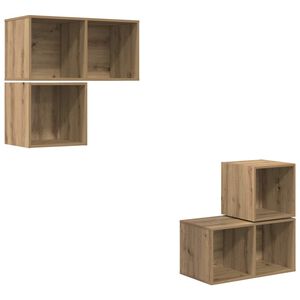 vidaXL Set mobile TV 4 pz Rovere artigianale Legno ingegnerizzato