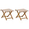 vidaXL Lettino 2 pcs Legno di Eucalipto Massello Beige