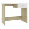 vidaXL Scrivania Bianco e Rovere Sonoma 100x50x76 cm Legno Multistrato