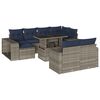 vidaXL Set Divani da Giardino 11 pz con Cuscini Grigio in Polyrattan