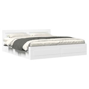 vidaXL Giroletto con Testiera senza Materasso Bianco 200x200 cm