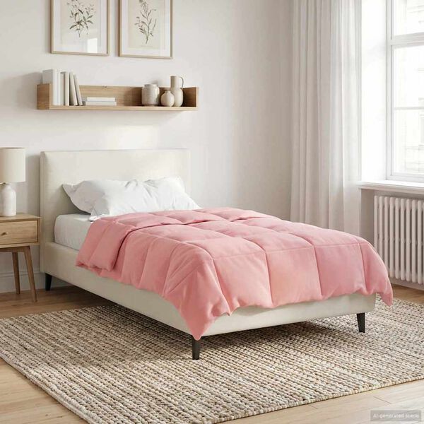 vidaXL Duvet Estivo Trapuntato Rosa 135 x 220 cm Microfibra