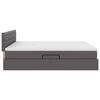 vidaXL Letto con contenitore e LED Grigio 180 x 200 cm Pelle Sintetica