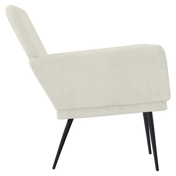vidaXL Poltrona Crema 62x79x79 cm Velluto