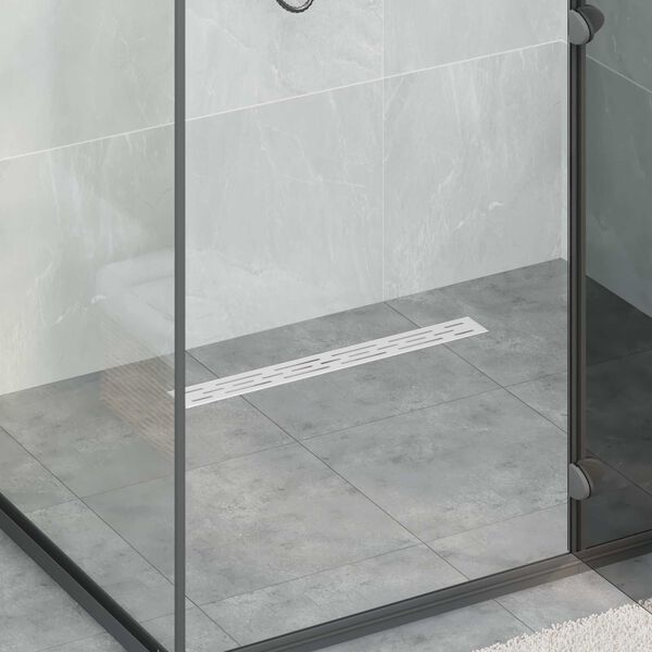 vidaXL Scarico doccia con copertura in vetro e sifone a 360&deg; 60 cm