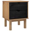 vidaXL Comodino OTTA Nero 45 x 39 x 57 cm Legno Massello di Pino