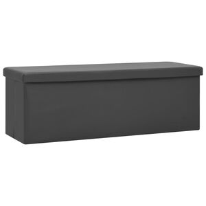 vidaXL Panca Portaoggetti Pieghevole Grigia in PVC