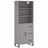 vidaXL Credenza Grigio Sonoma 69,5x34x180 cm in Legno Multistrato