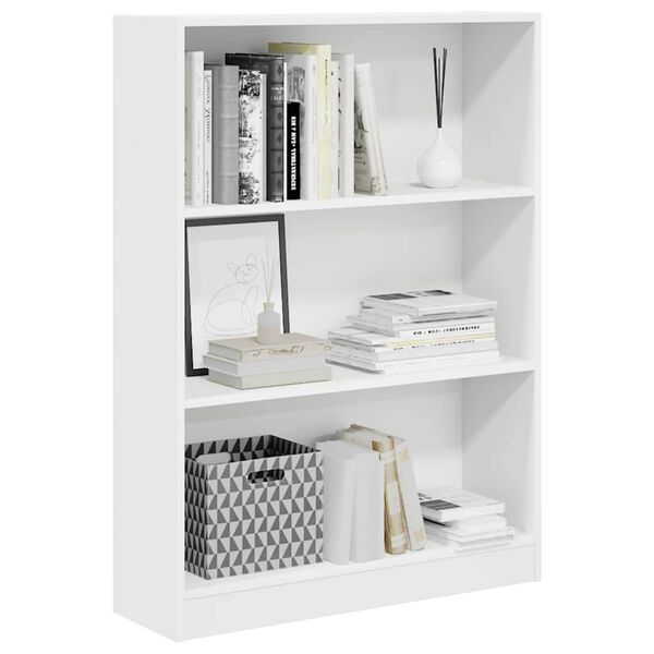 vidaXL Libreria Bianca 80x24x109 cm in Legno Multistrato
