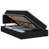 vidaXL Letto con contenitore LED e materasso Nero 120 x 200 cm Tessuto