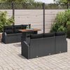 vidaXL Set Divano da Giardino con cuscino 7 pcs Nero