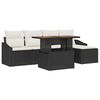 vidaXL Set Divano da Giardino 6 pz Nero e Crema