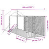 vidaXL Cuccia Cani da Esterno Tetto Argento 2x6x2,5 m Acciaio Zincato