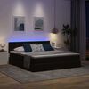 vidaXL Letto con luci a strisce a LED Nero 200 x 200 cm Velluto
