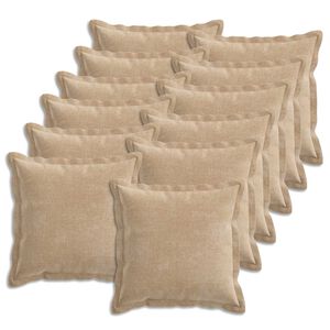 vidaXL Federa 12 pz HOUTEN Tortora 40 x 40 cm Tessuto Chenille