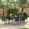 vidaXL Set da Pranzo per Giardino 7 pcs Nero