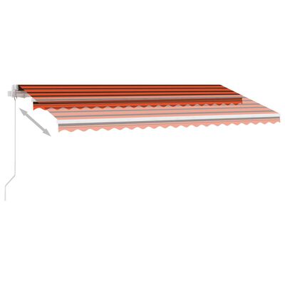 vidaXL Tenda da Sole Manuale con Palo 400x300 cm Arancione/Marrone